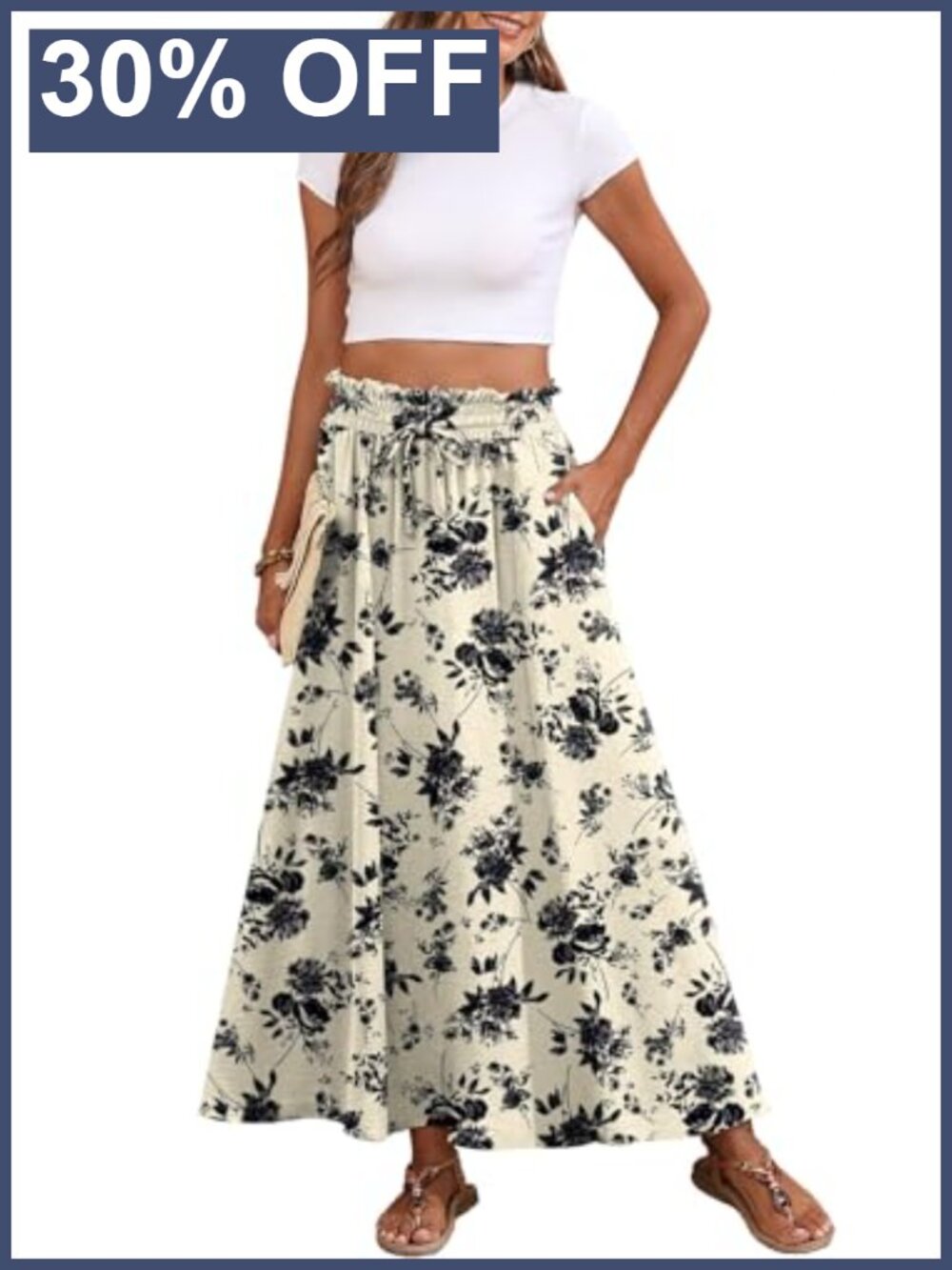 Women's Chiffon Maxi Skirt High Waisted Tie Knot Flowy Beach Casual